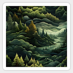 Fantasy Landscapes Forest Pattern 4 Sticker